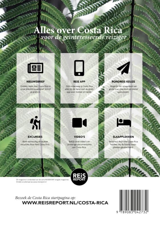 Achterkant van Costa Rica reisgids magazine