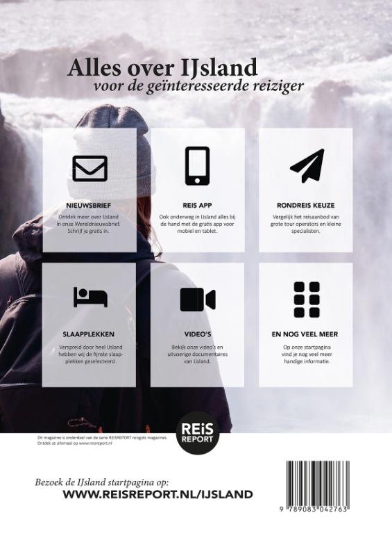 Achterkant van IJsland reisgids magazine