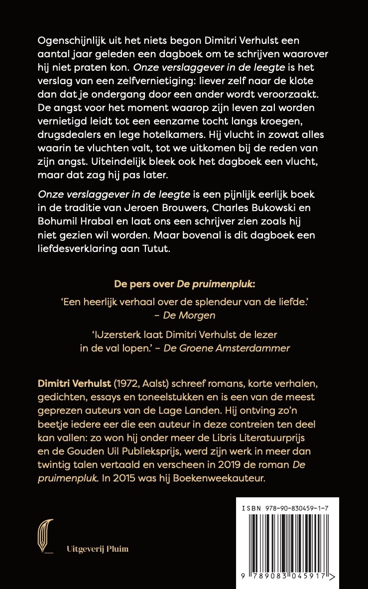 Achterkant van Onze verslaggever in de leegte