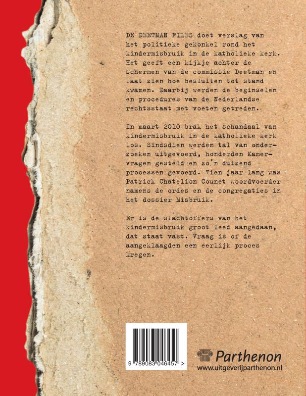 Achterkant van De Deetman files