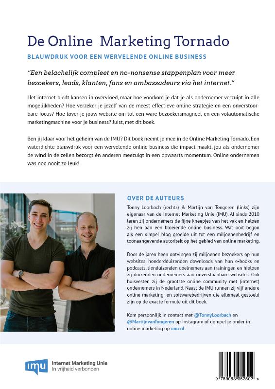 Achterkant van De Online Marketing Tornado
