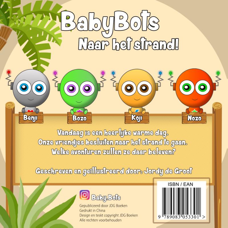 Achterkant van BabyBots - Naar het strand!