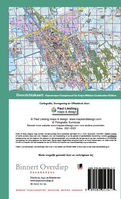 Achterkant van Plattegrond Heerenveen