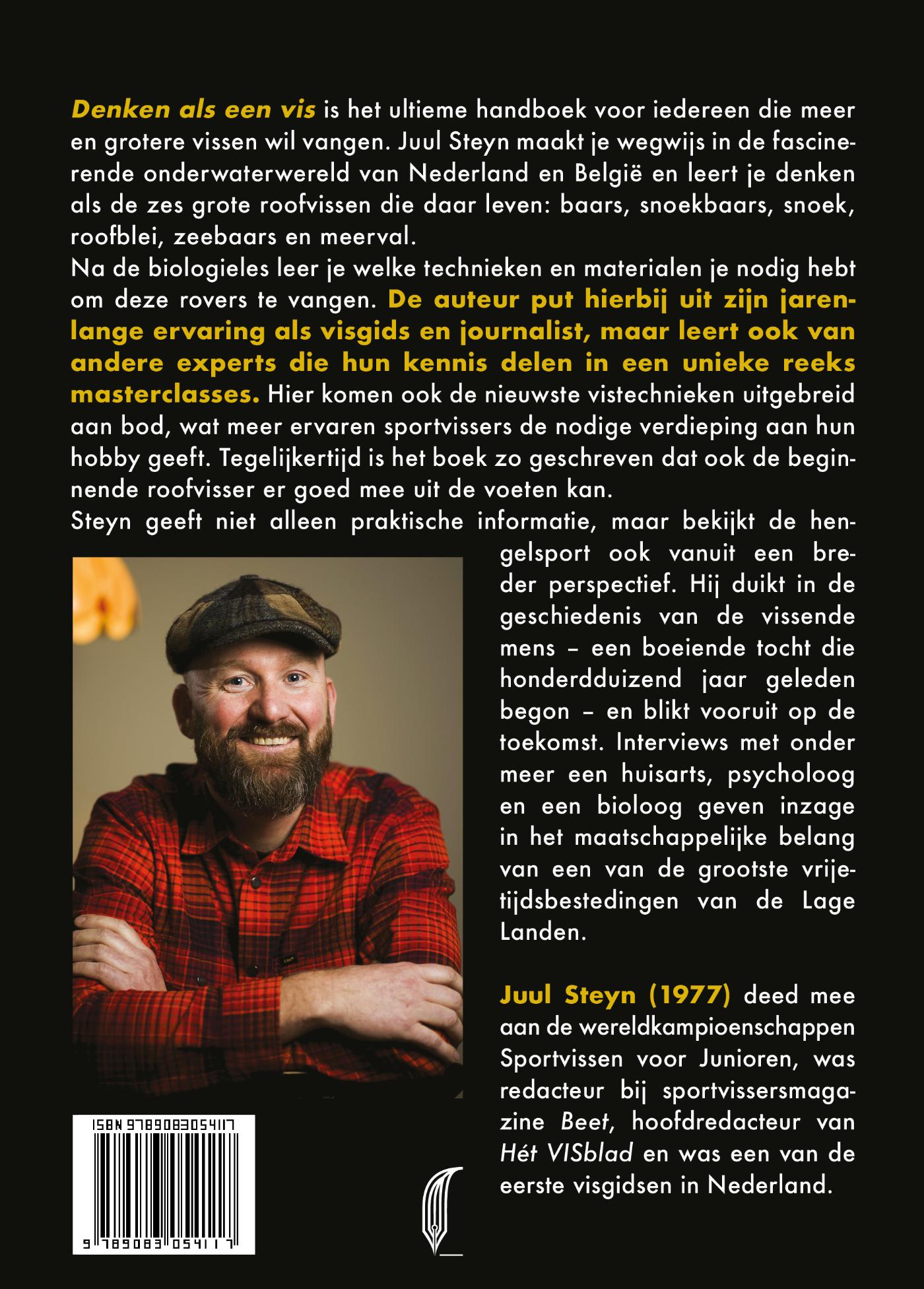 Achterkant van Denken als een vis