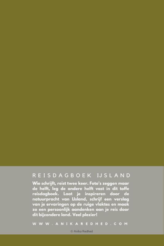 Achterkant van Reisdagboek IJsland