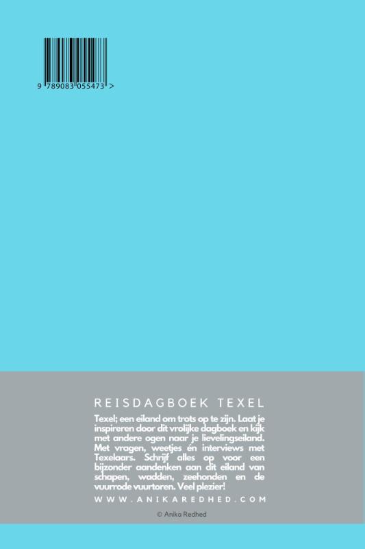 Achterkant van Reisdagboek Texel