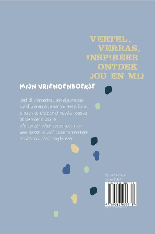 Achterkant van Mijn vriendenboekje