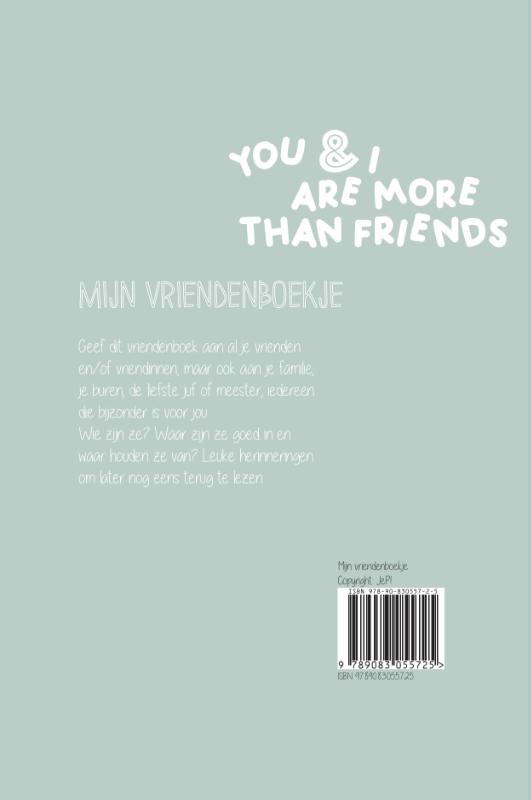 Achterkant van Mijn vriendenboekje
