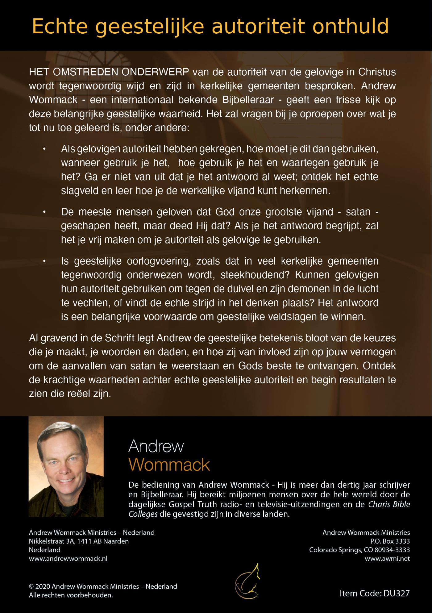 Achterkant van De autoriteit van de gelovige