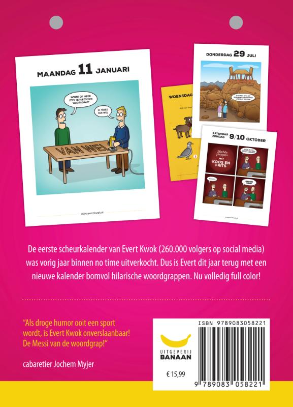 Achterkant van Evert Kwok Scheurkalender 2021
