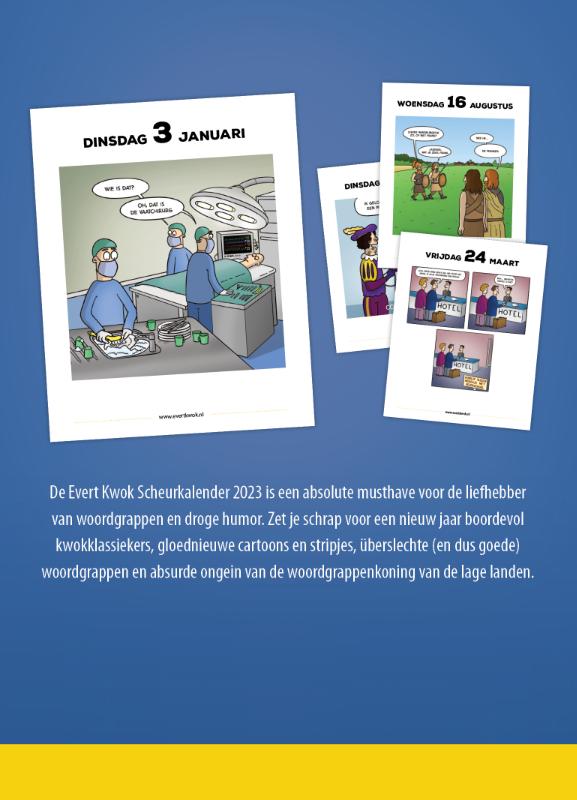 Achterkant van Evert Kwok Scheurkalender 2023