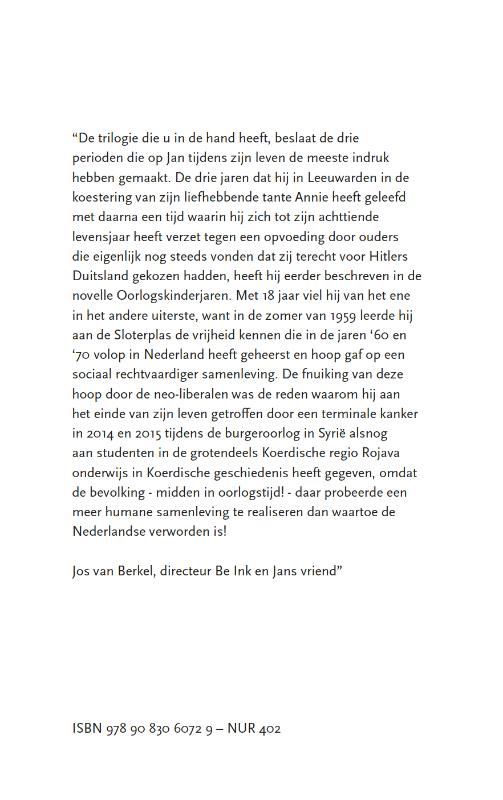 Achterkant van Het drieluik van mijn leven