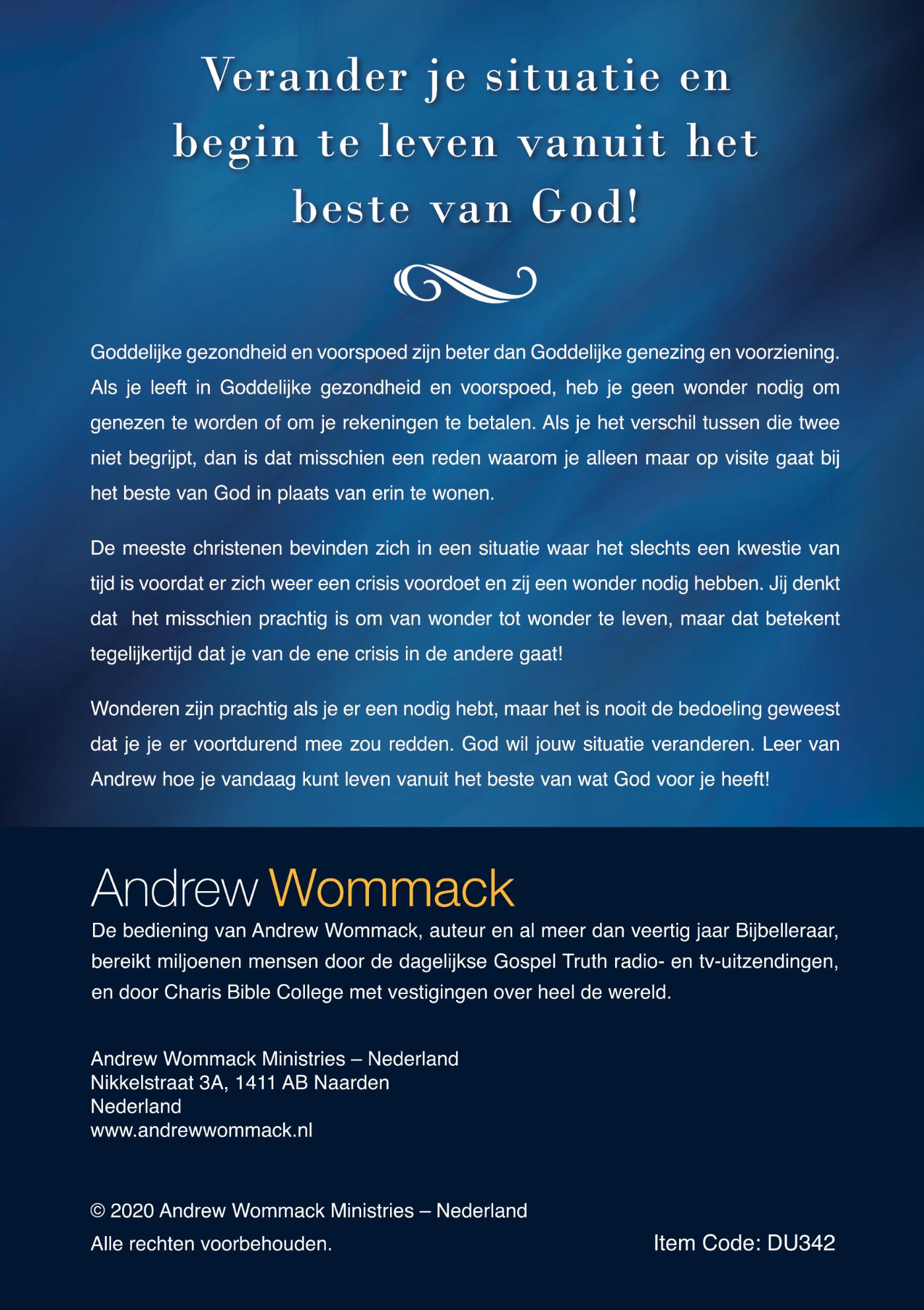 Achterkant van Leef vanuit het beste van God