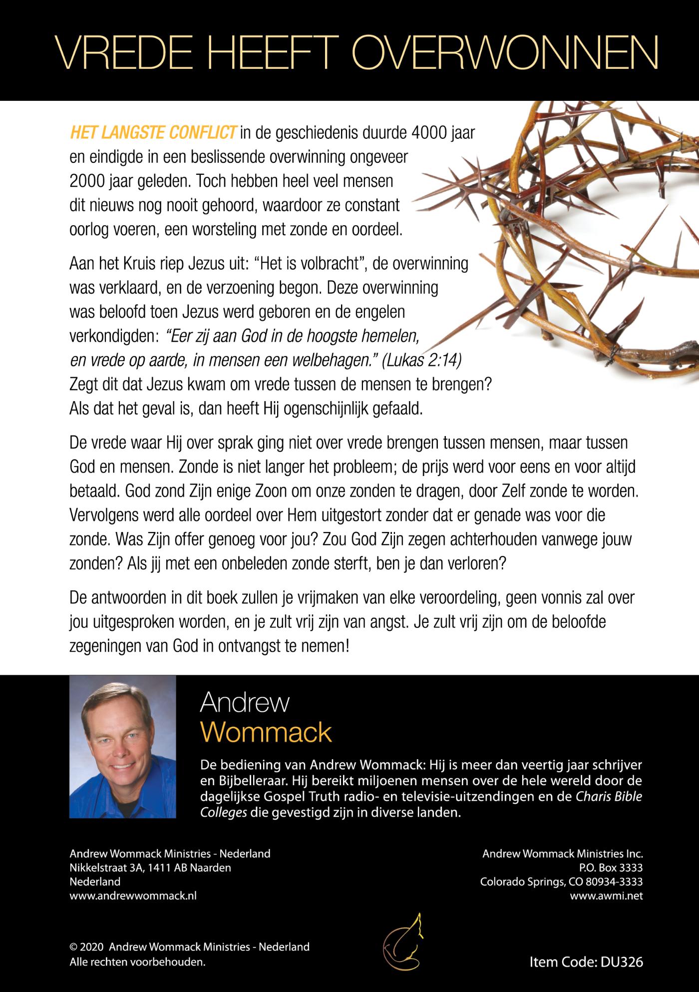 Achterkant van De oorlog is voorbij