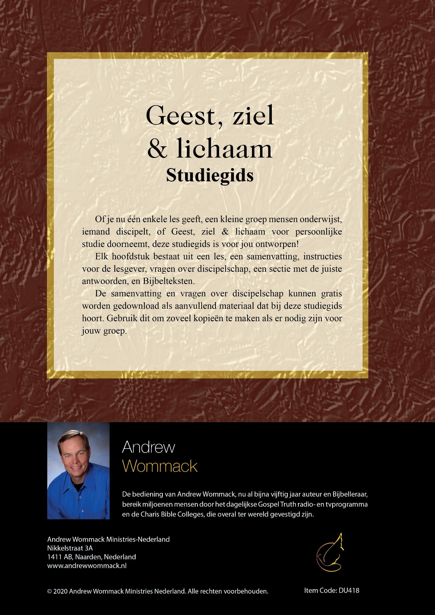 Achterkant van Geest, ziel & lichaam Studiegids