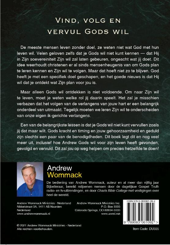 Achterkant van Vind, volg en vervul Gods wil