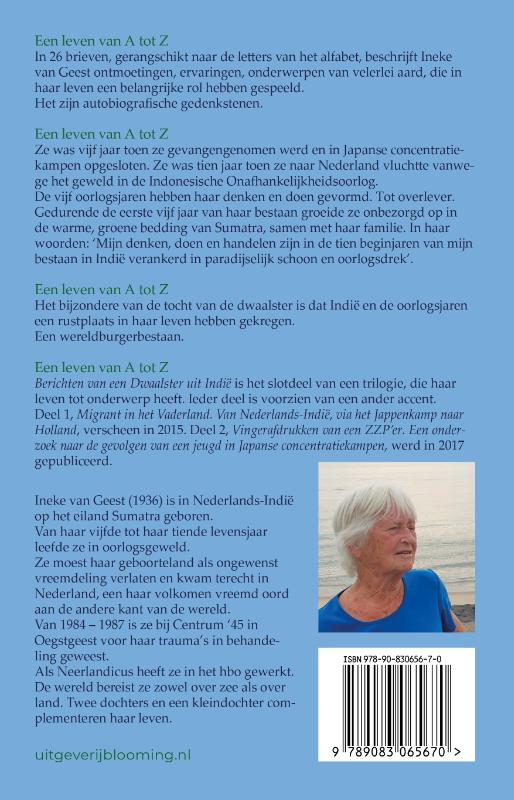 Achterkant van Berichten van een dwaalster uit Indië