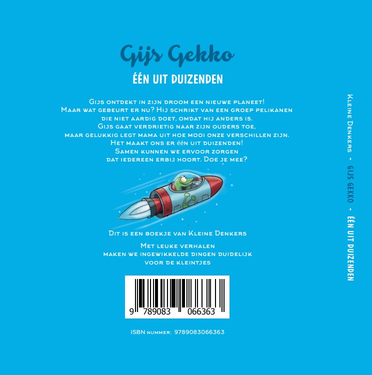 Achterkant van Gijs Gekko "Eén uit duizenden"