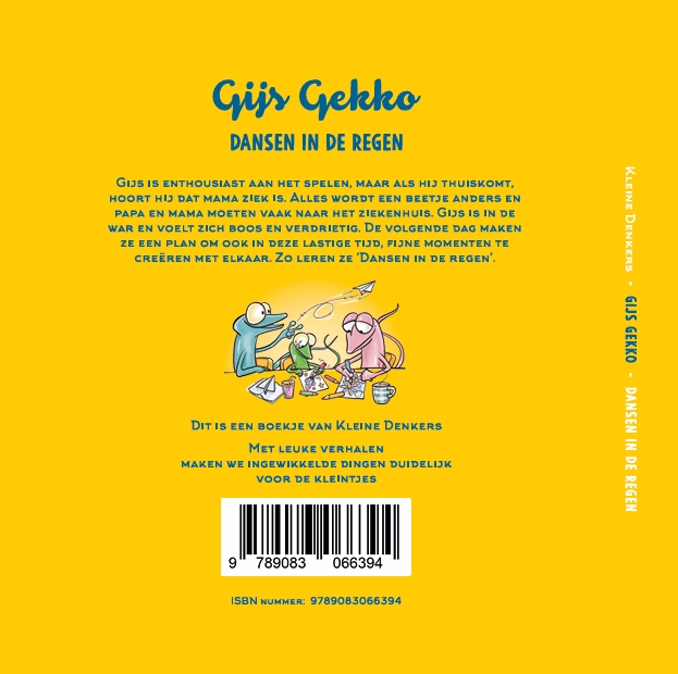 Achterkant van Gijs Gekko "Dansen in de regen"