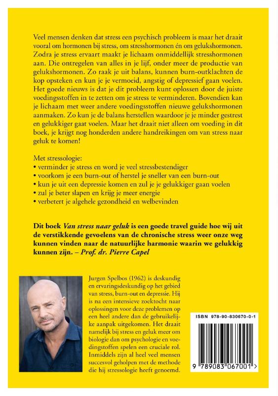 Achterkant van Van stress naar geluk (met stressologie)