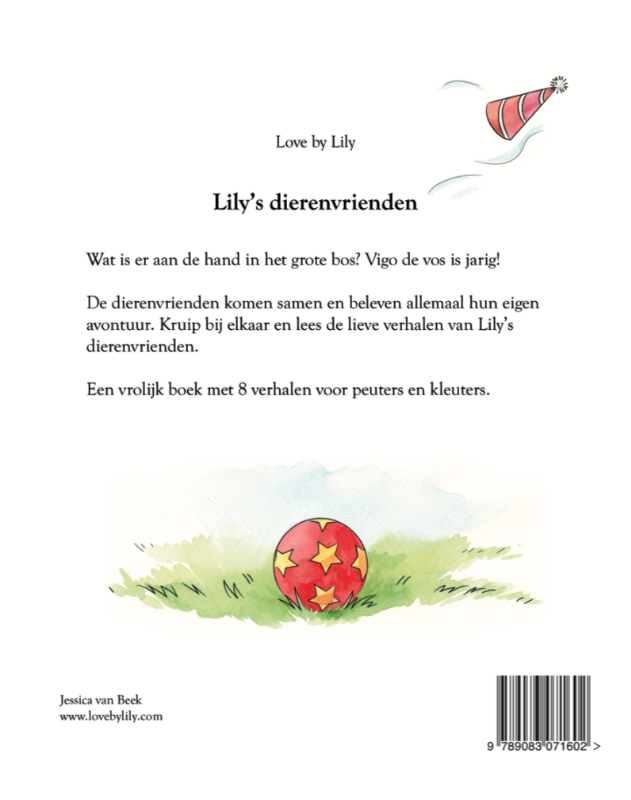 Achterkant van Lily's Dierenvrienden
