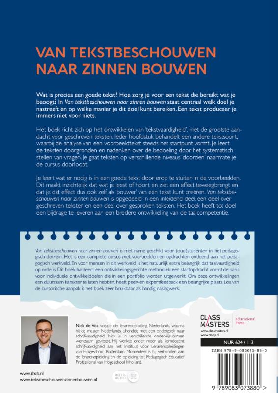 Achterkant van Van tekstbeschouwen naar zinnen bouwen