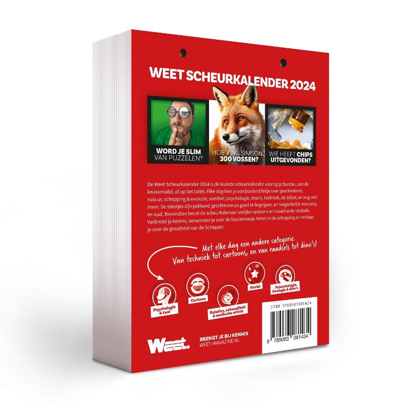 Achterkant van Weet Scheurkalender 2024
