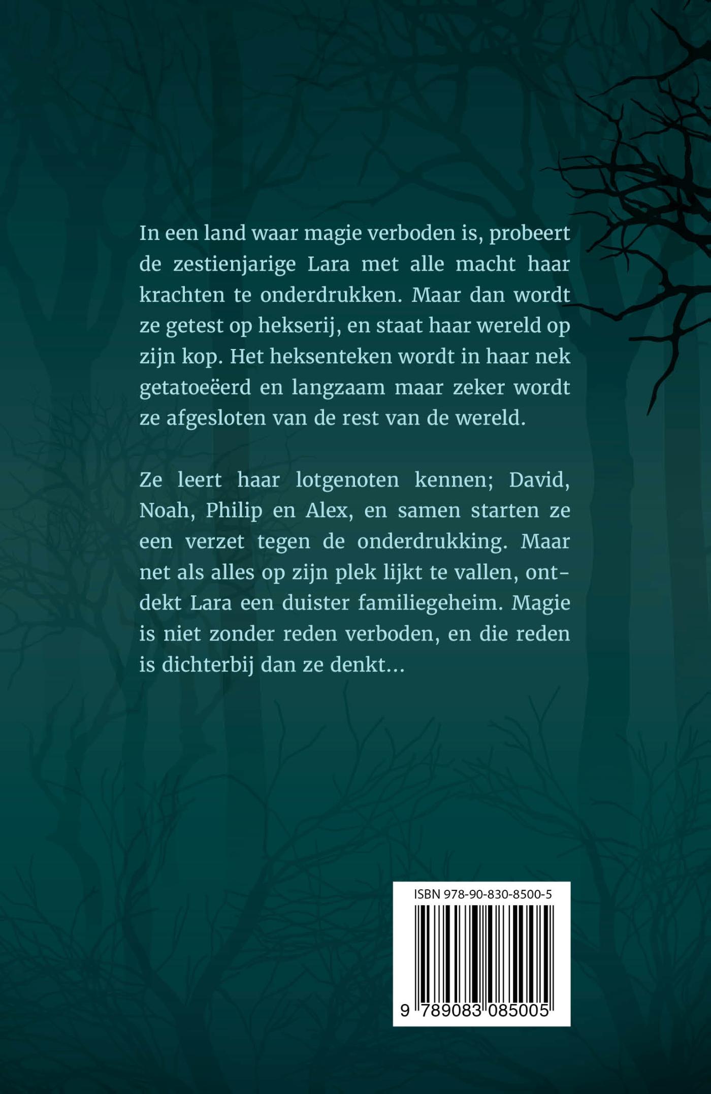 Achterkant van Heks van vuur en oorlog