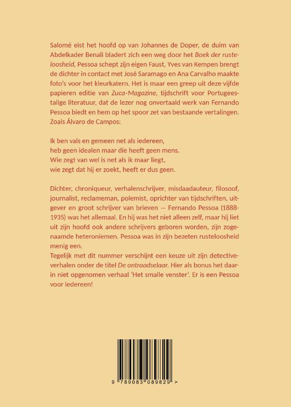 Achterkant van Fernando Pessoa menig een