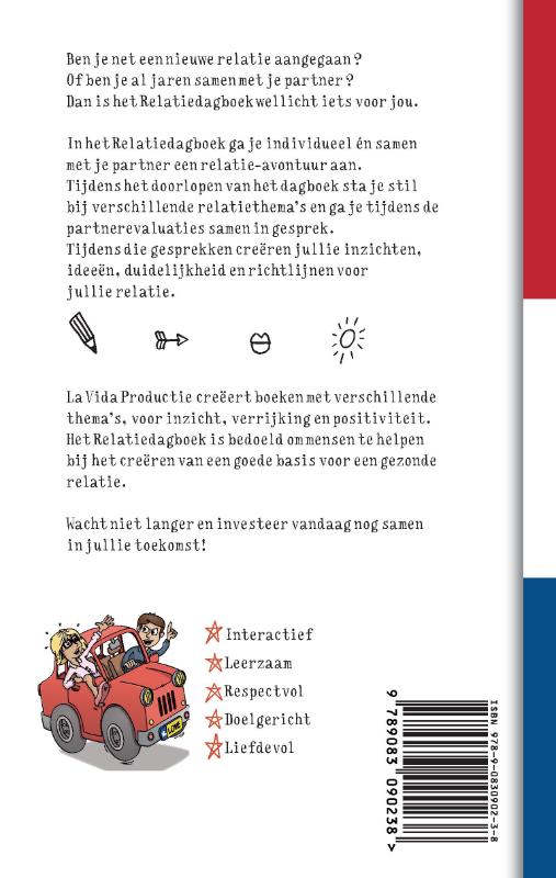 Achterkant van Het Relatiedagboek voor Volwassenen & Jongeren