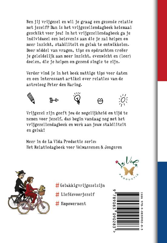 Achterkant van Het Vrijgezellendagboek voor Volwassenen & Jongeren