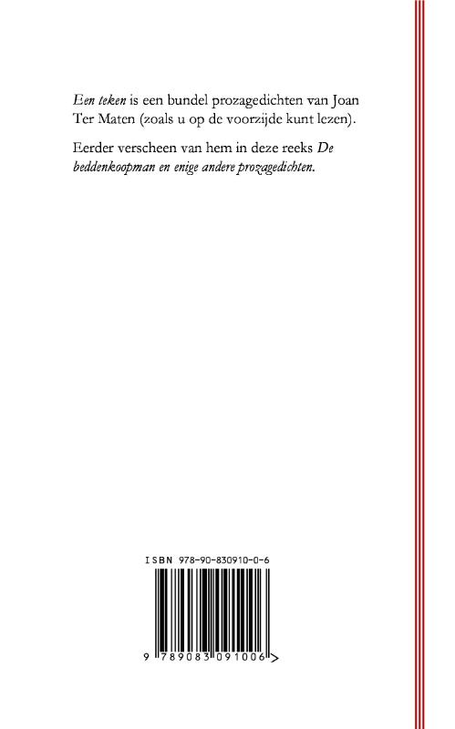 Achterkant van Een teken