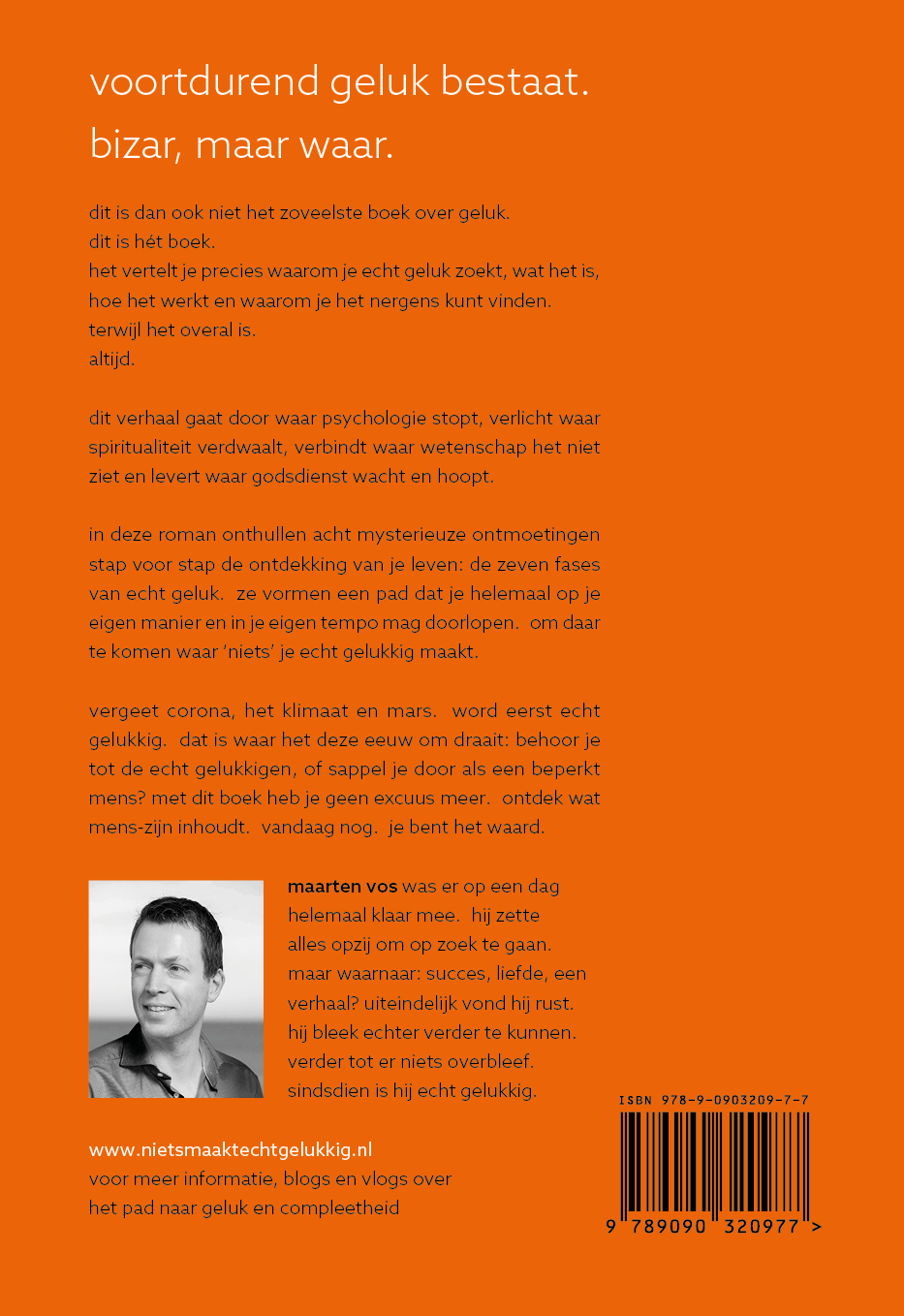 Achterkant van niets maakt echt gelukkig