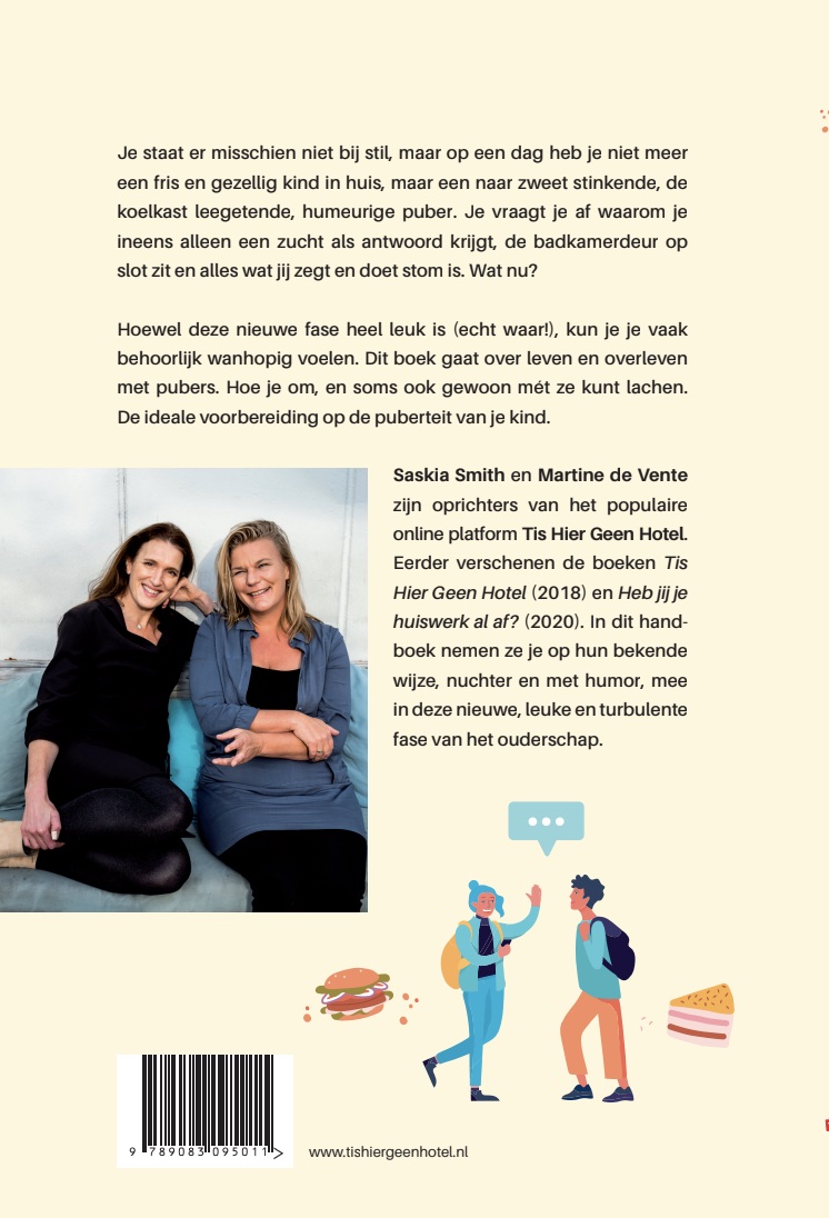 Achterkant van Handboek voor beginnende puberouders