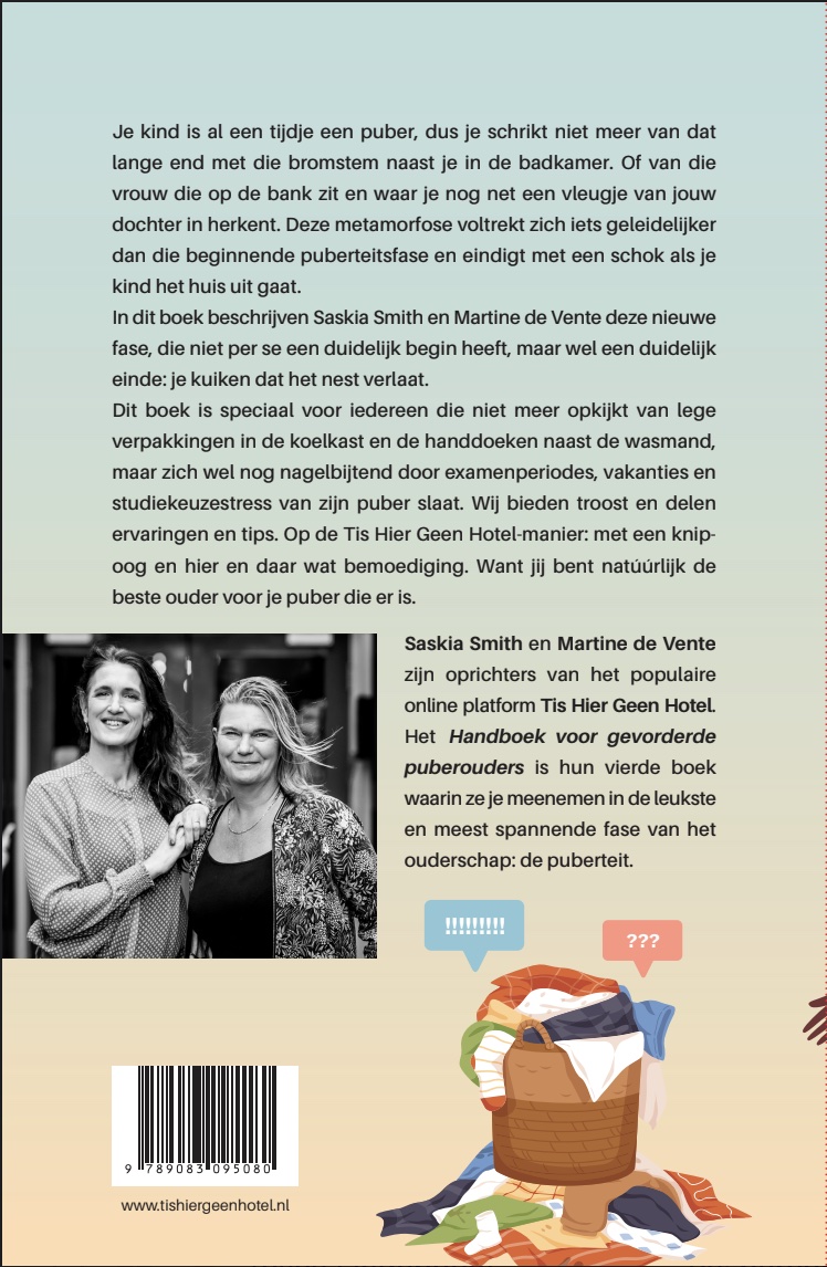 Achterkant van Handboek voor gevorderde puberouders