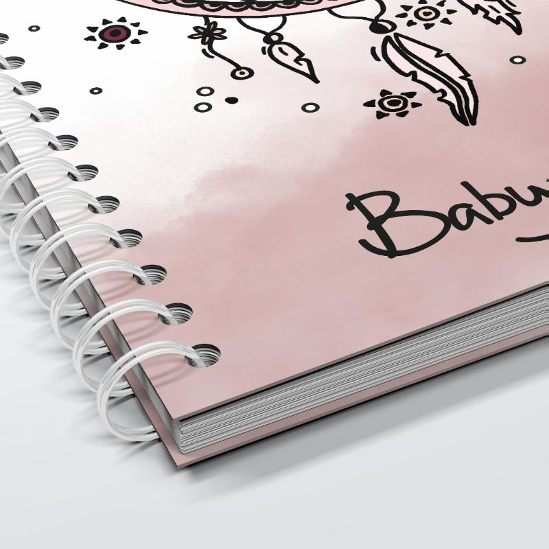 Achterkant van Babyshower invulboek