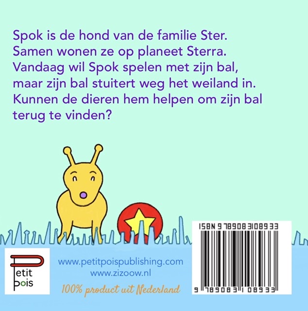 Achterkant van Spok de sterrenhond