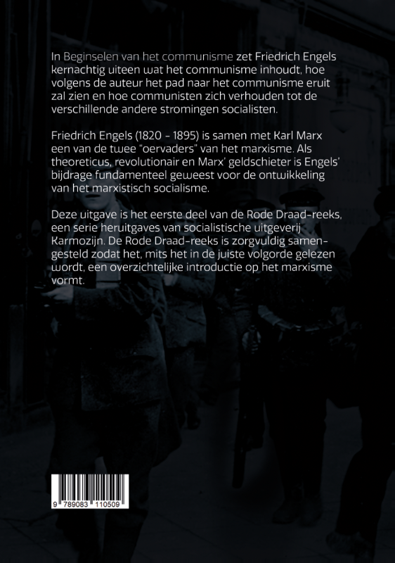 Achterkant van Beginselen van het Communisme