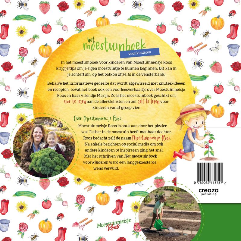 Achterkant van Het moestuinboek voor kinderen