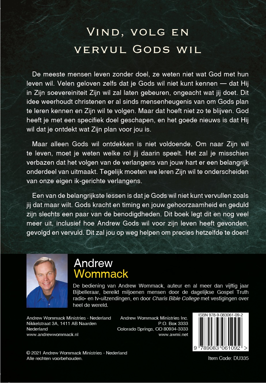 Achterkant van Vind, volg en vervul Gods wil