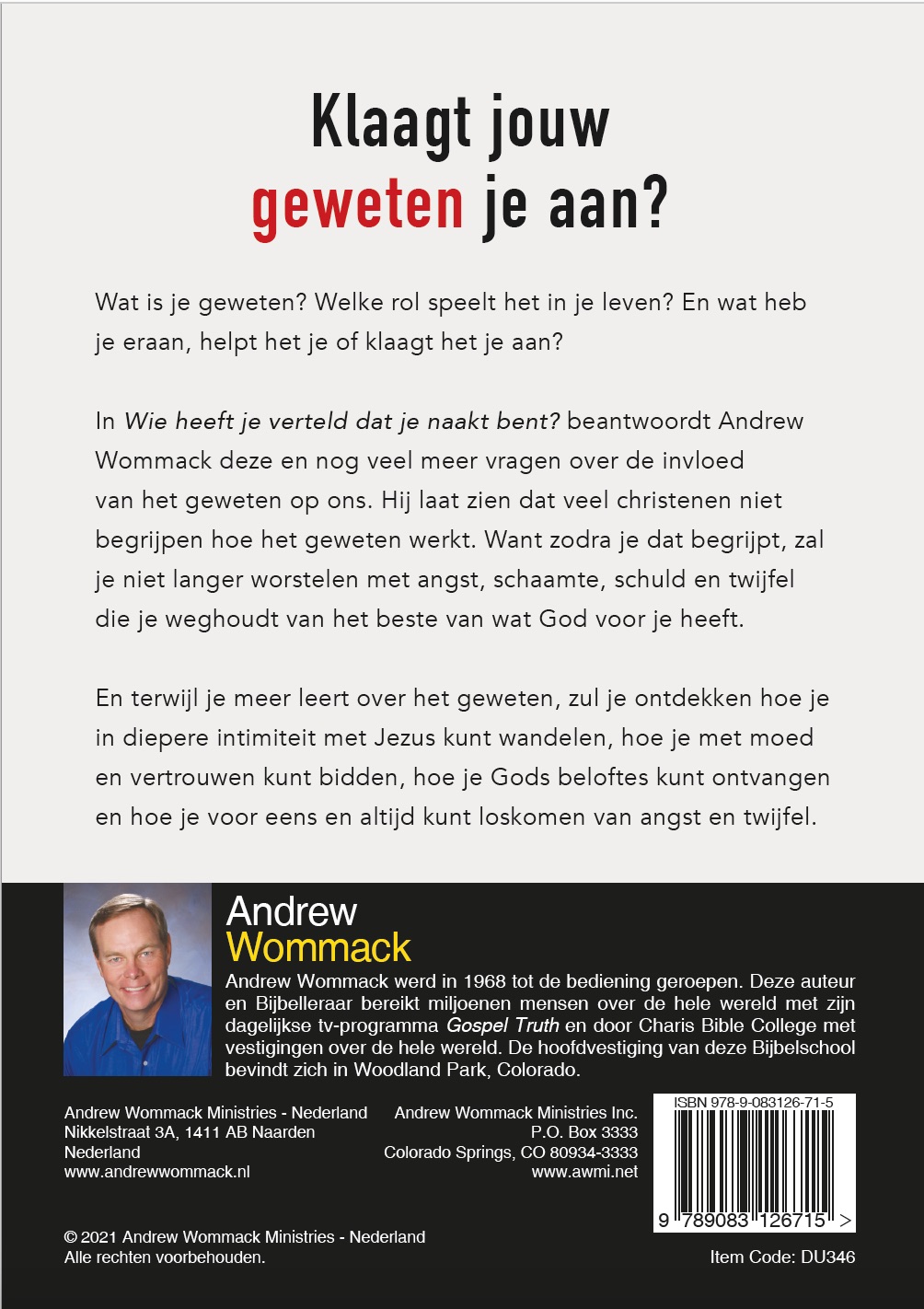 Achterkant van Wie heeft je verteld dat je naakt bent?