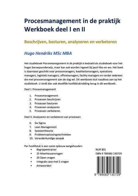 Achterkant van Procesmanagement in de praktijk - Werkboek deel I en II