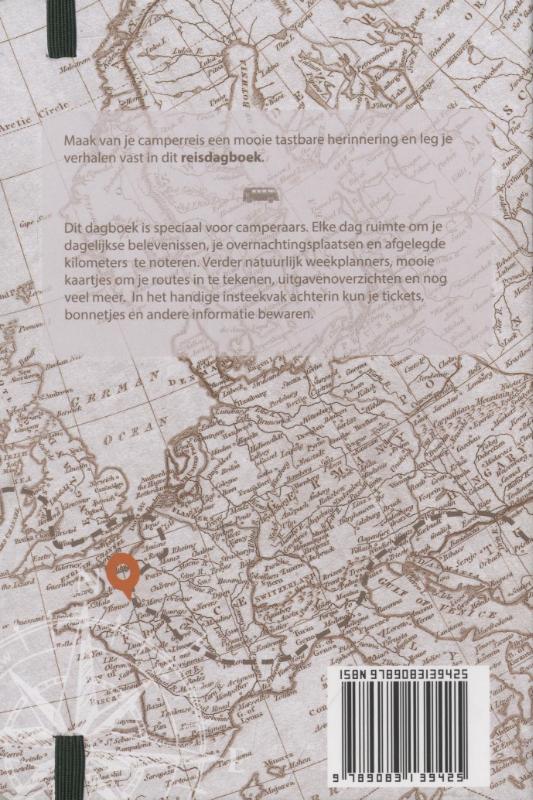 Achterkant van Camper reisdagboek