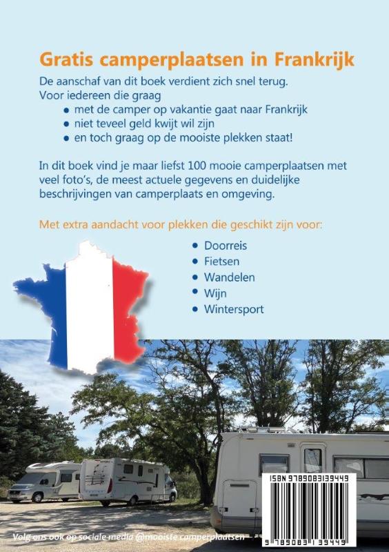 Achterkant van 100 GRATIS camperplaatsen in Frankrijk