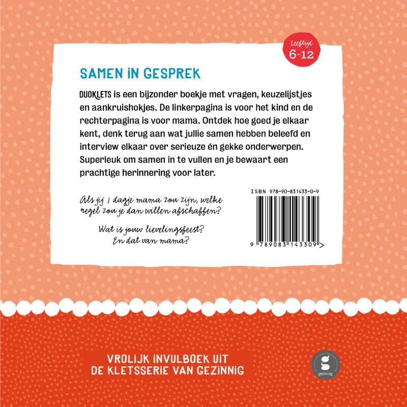 Achterkant van Duoklets mama