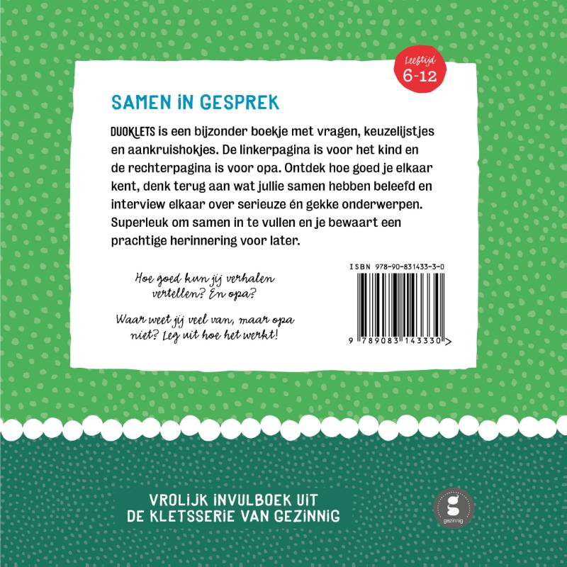 Achterkant van Duoklets opa
