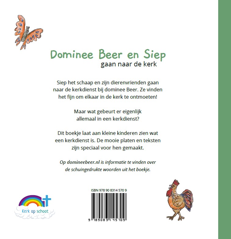 Achterkant van Dominee Beer en Siep gaan naar de kerk