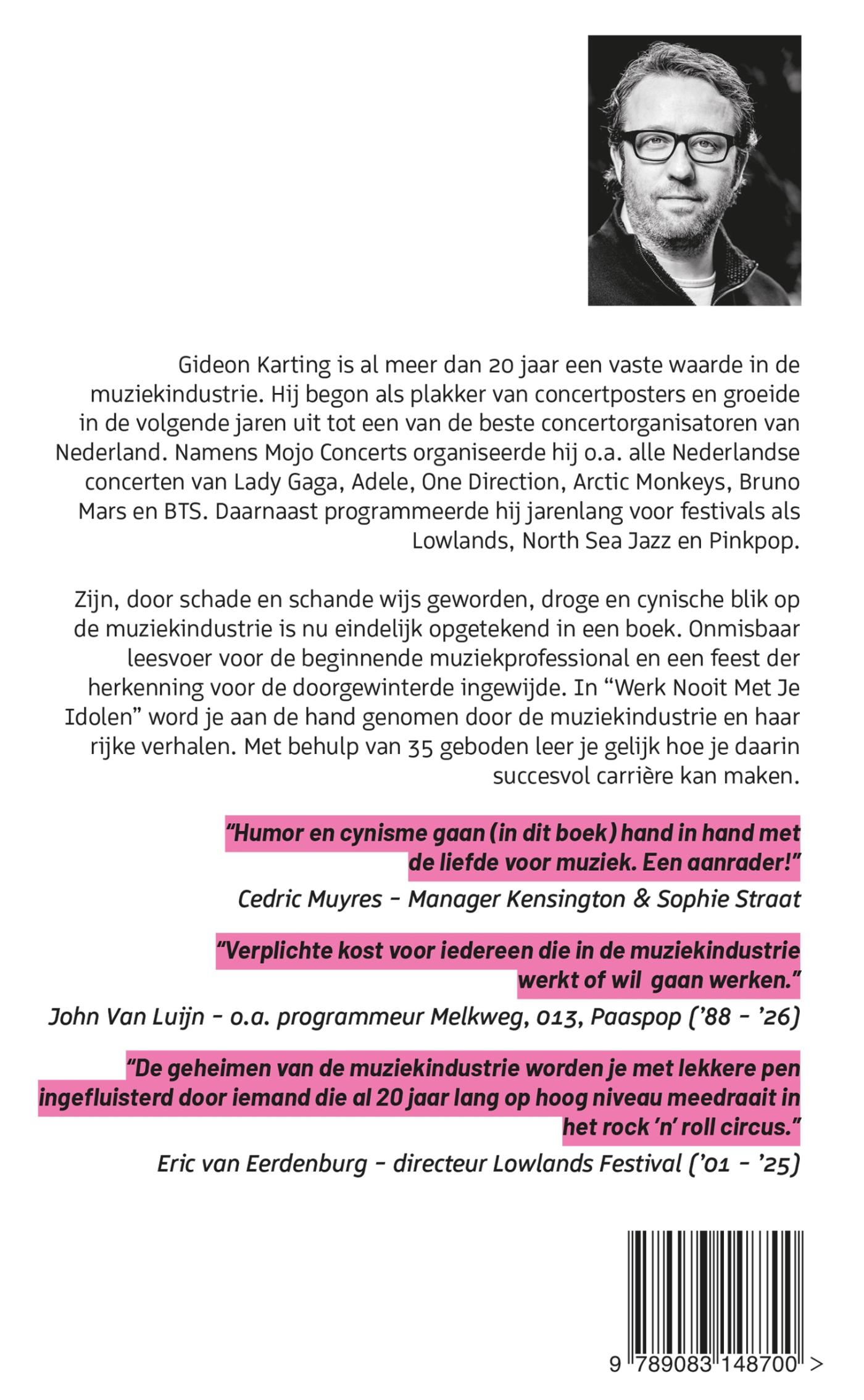 Achterkant van Werk nooit met je idolen