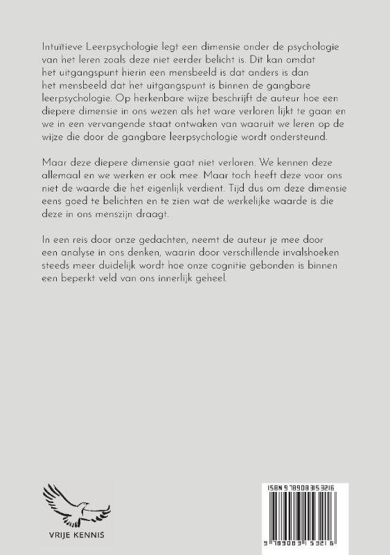 Achterkant van Intuïtieve Leerpsychologie