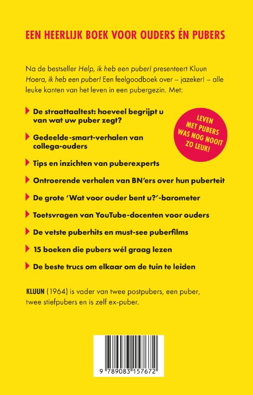 Achterkant van Hoera, ik heb een puber!